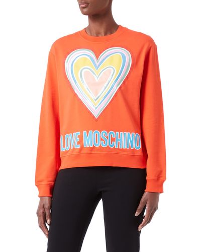 Love Moschino S Multicolor Heart Sweatshirt - Orange
