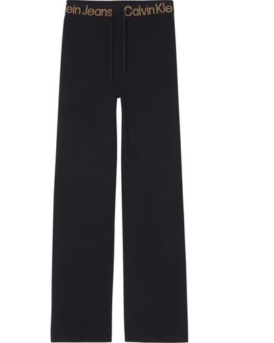 Calvin Klein Jeans Donna Pantaloni Tuta Logo Intarsia Knitte J20J219740 S Nero beh ck black