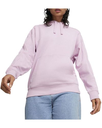 PUMA Womens Her Hoodie Casual Outerwear Casual Drawstring - Purple, Purple, Xl