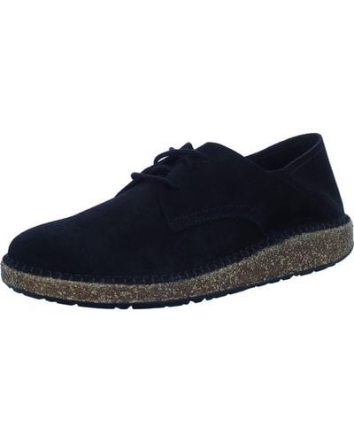 Birkenstock Gary Suede Leather Black Shoes 5 Uk - Blue