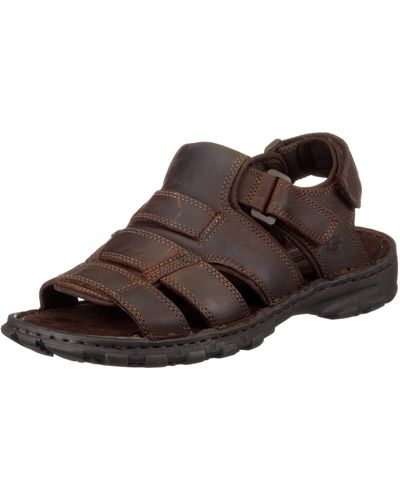 Skechers Sandalias Deportivas de Cuero para Hombre - Marrón