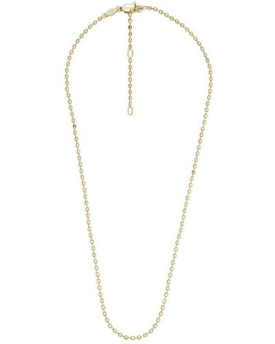 Fossil Jf04146710 Corra Oh So Charming Gold-tone Stainless Steel Faceted Ball Chain Necklace - White