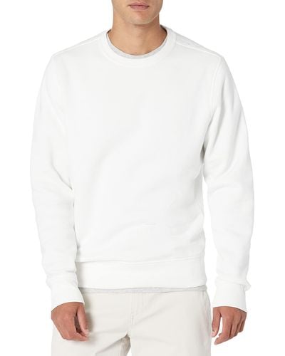 Amazon Essentials Sweat-Shirt à col Rond en Polaire - Blanc