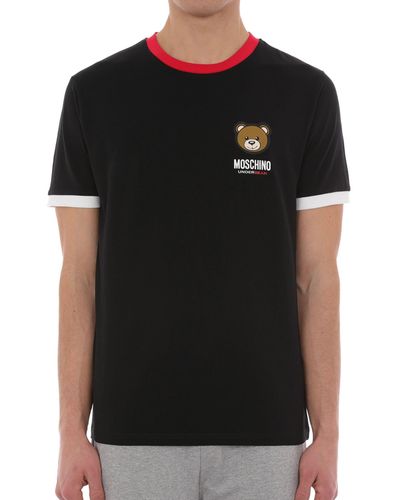 Moschino T-Shirt Underbear Teddy Logo Designed in Italy Fashion Schwarz Schwarz