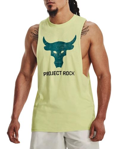 Under Armour Project Rock Brahma Bull Tank Top Tee Shirt 1373787 - Green