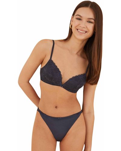 Women'secret Lovely Driehoekige Beha Kant Grijs - Zwart