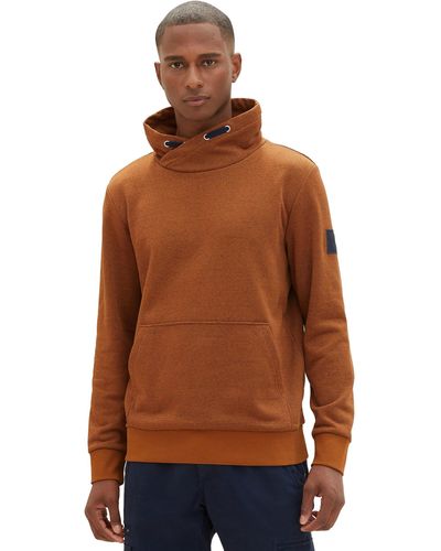 Tom Tailor Snood Sweatshirt mit Kängurutaschen - Braun