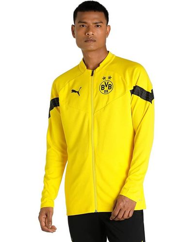 PUMA Giacca da training per calcio Borussia Dortmund da uomo L Cyber Yellow - Giallo
