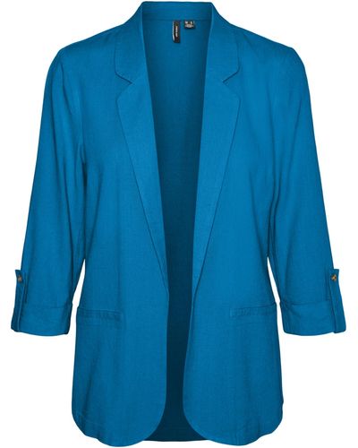 Vero Moda Vmjesmilo 3/4 Loose Blazer Wvn Ga Noos - Blue