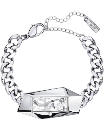 Swarovski Bracciale da donna placcato platino con cristalli trasparenti taglio - Metallizzato