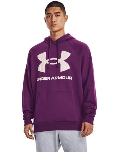 Under Armour Rival Fleece Big Logo Hoodie - Purple