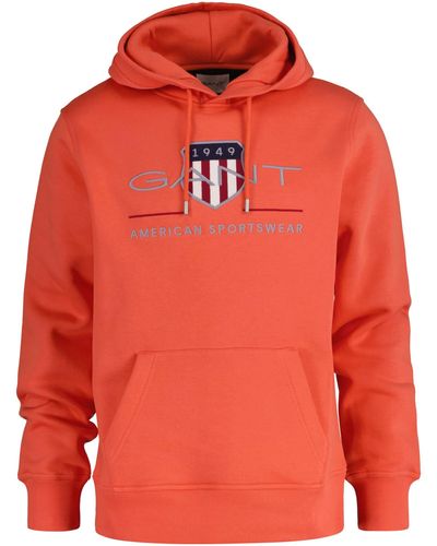 GANT Reg Archive Shield Hoodie Hooded Sweatshirt - Orange
