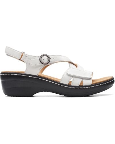 Clarks Merliah Bonita Wedge Sandaal Voor - Wit