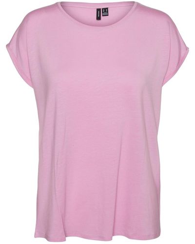 Vero Moda Vmava Plain Ss Top Gajrs Noos T-shirt - Pink