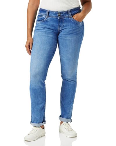 Pepe Jeans Gen Straight Fit Mid Waist Jeans - Blau