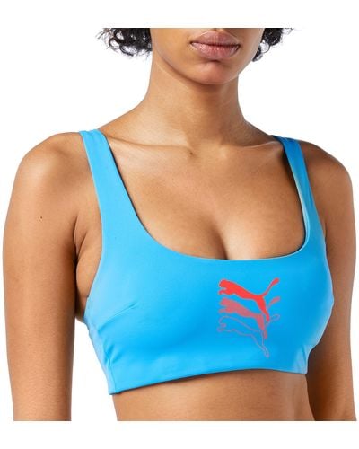 PUMA Swimwear Scoop Neck Top Haut de Bikini - Bleu