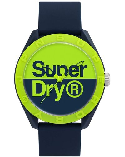Superdry Osaka Original Blue Rubber Strap Watch Syg303un - Meerkleurig