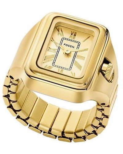 Fossil Quartz Stainless Steel Two-hand Watch Ring - Metallic