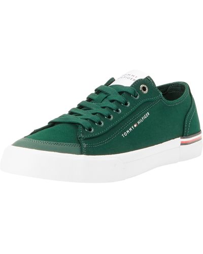 Tommy Hilfiger Corporate Vulc Canvas Vulcanized Trainer - Green