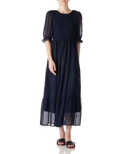 FIND Robe d'été Maxi smockée pour - Bleu