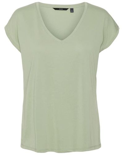 Vero Moda Vmfilli SS V-Neck Tee Ga Noos Top - Verde