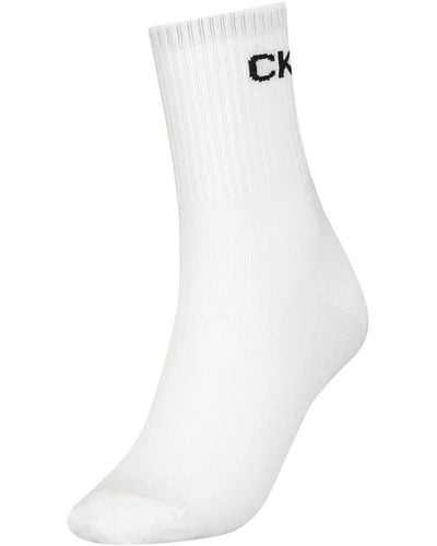 Calvin Klein Modern Logo Short Crew Socks 1 Pack Chaussette - Blanc