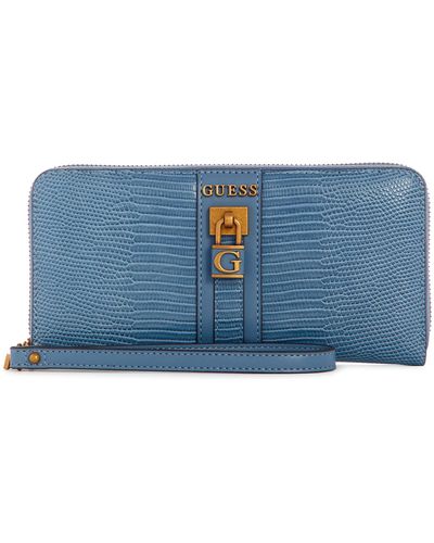Guess Ginevra Large Zip Around Wallet - Blue