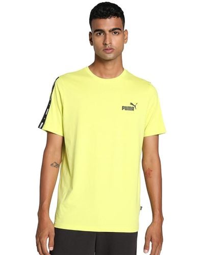 PUMA Essentials + T-Shirt mit Logo-Tape XLLime Sheen Green - Gelb