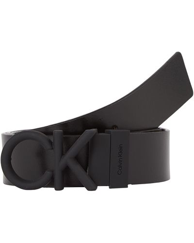 Calvin Klein Cintura Uomo Rubber 3.5 cm Cintura in Pelle - Nero