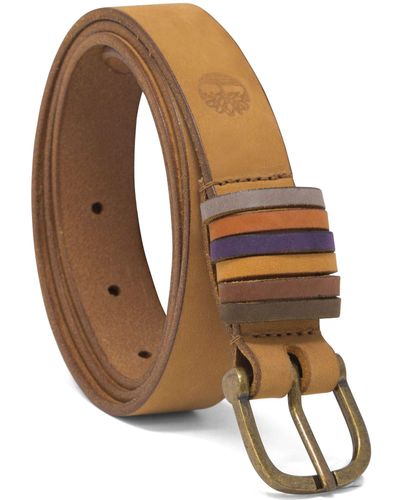 Timberland Womens Casual Leather For Jeans Belt - Brown
