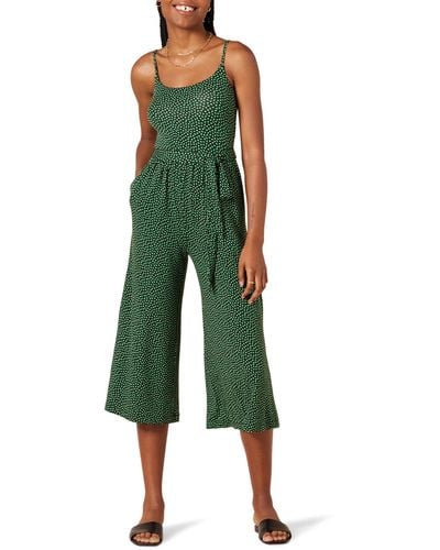Amazon Essentials Jersey Cami Cropped Wide Leg Jumpsuit - Green