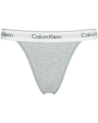 Calvin Klein Intimo da donna High Leg Tanga XXL - Grigio