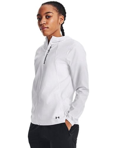 Under Armour S Outrun The Storm Jacket White/reflect L