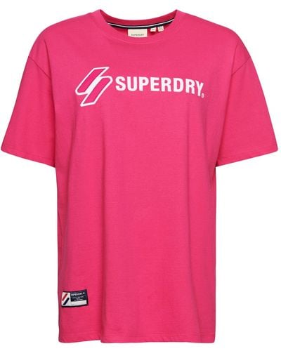 Superdry S Code Sl Applique Loose Tee T-shirt - Roze