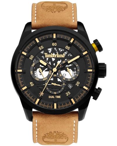 Timberland Analog Quarz Uhr mit Leder Armband TDWGF2100602 - Braun