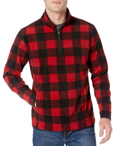 Amazon Essentials Quarter-Zip Polar Fleece Jacket Outerwear - Rouge