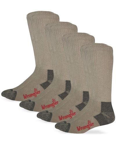 Wrangler Mens Non-binding Boot Work Cotton Cushion Smooth Toe Socks - Multicolor
