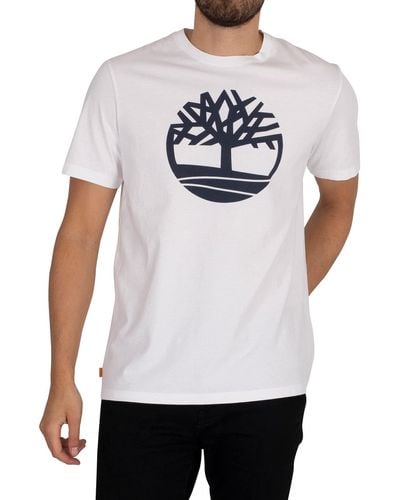 Timberland T-shirt Korte Mouw Ss Kennebec River Brand Tree Tee - Wit