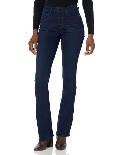 PAIGE Flaunt Hourglass W/exposed Buttonfly High Rise Boot Cut In Moody - Blue