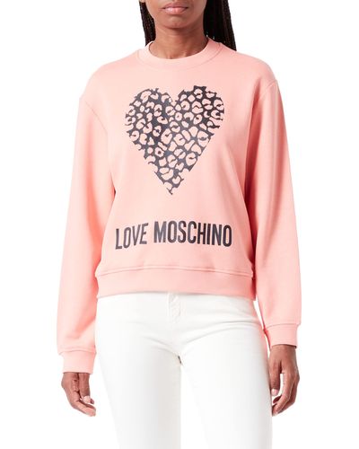 Love Moschino Regular Fit With Maxi Animalier Heart And Logo. Sweatshirt - Multicolour