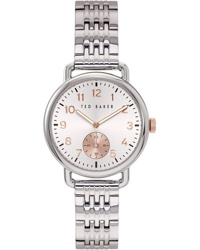 Ted Baker Quartz Watch With Stainless Steel Strap - White