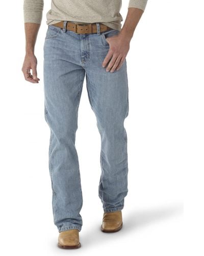 Wrangler Jeans da Uomo retrò Relaxed Fit Boot Cut - Blu