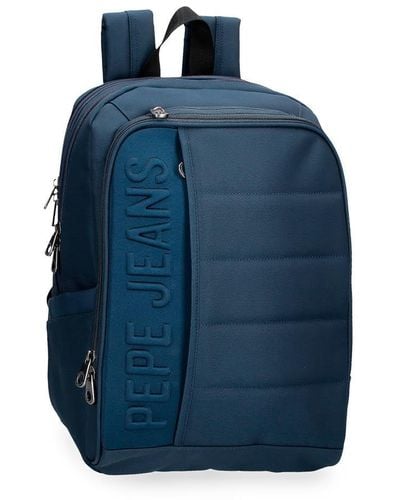 Pepe Jeans Ancor Laptop Backpack 13.3" Blue 25x37x12cm Polyester 9.25l By Joumma Bags
