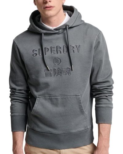 Superdry S Code CL Garment DYE Loose Hood Kapuzenpullover - Grau