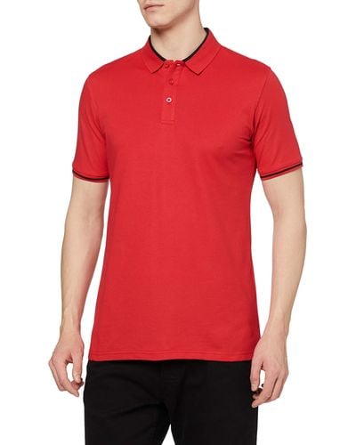 HIKARO Amazon Brand Polo Shirt Short Sleeve Polo T-shirts Breathable Business Tennis Golf Tops For Red Xxl