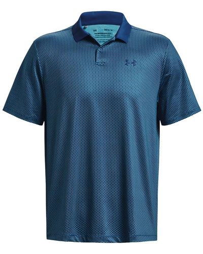 Under Armour UA Printed 3.0 Performance Stretch Golf Poloshirt - Blau