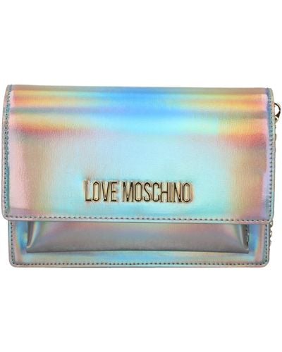 Love Moschino Moschino Borsa donna Love tracolla in ecopelle argento iridescente B24MO46 JC4095 Piccola - Blu