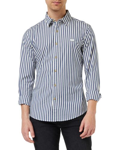 Levi's Long-Sleeve Battery Housemark Slim Shirt - Bleu
