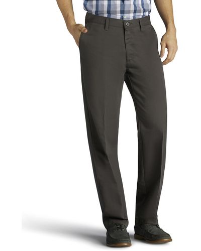 Lee Jeans Total Freedom Stretch Relaxed Fit Flat Front Pant - Gray