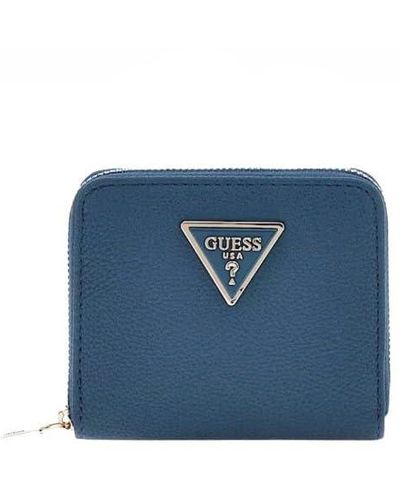 Guess Meridian Mini-portemonnee Voor - Blauw